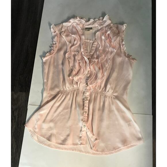 Converse One-Star Pink Ruffled V-Neck Top M Casual Angelcore Preppy Y2K Boho - Picture 5 of 12